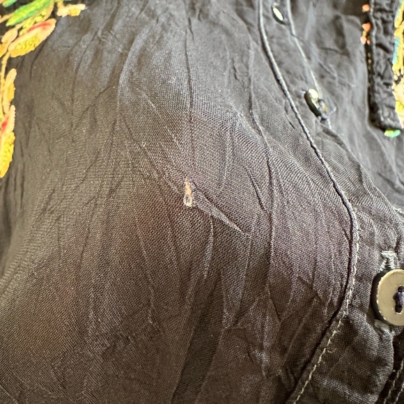 Johnny Was Sundance Catalog Blue Art Sable Tunic Navy Size Large EUC - Picture 15 of 16